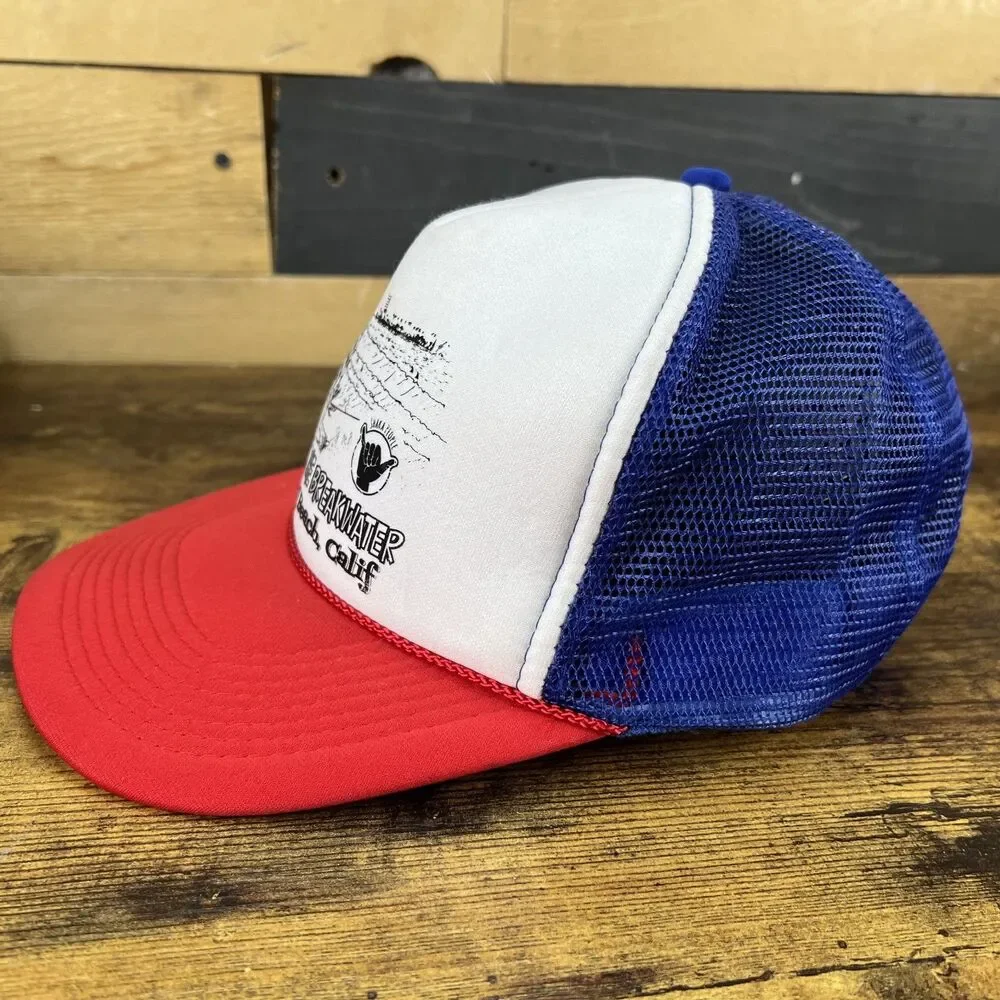 Shaka People Sink The Breakwater Long Beach California Vintage Otto Snapback Hat